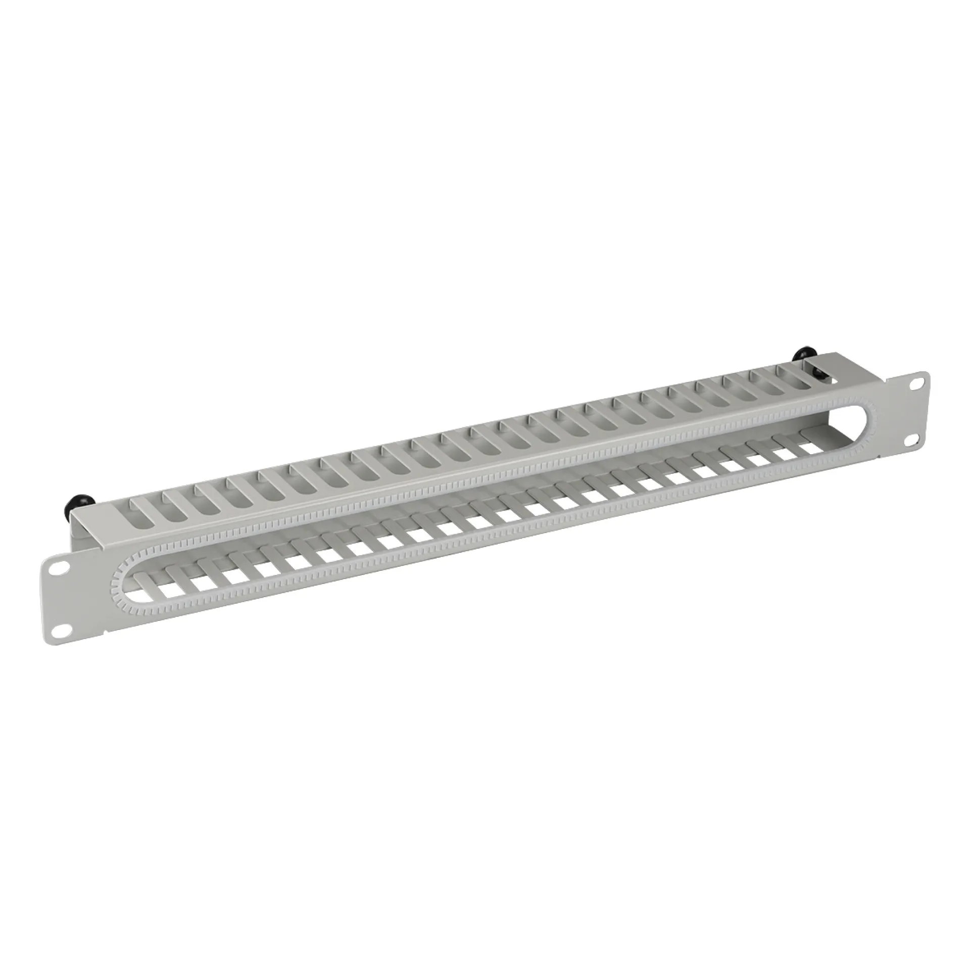 19" 1HE Kabelführungspanel mit Abdeckung, RAL7035 – Bild 3