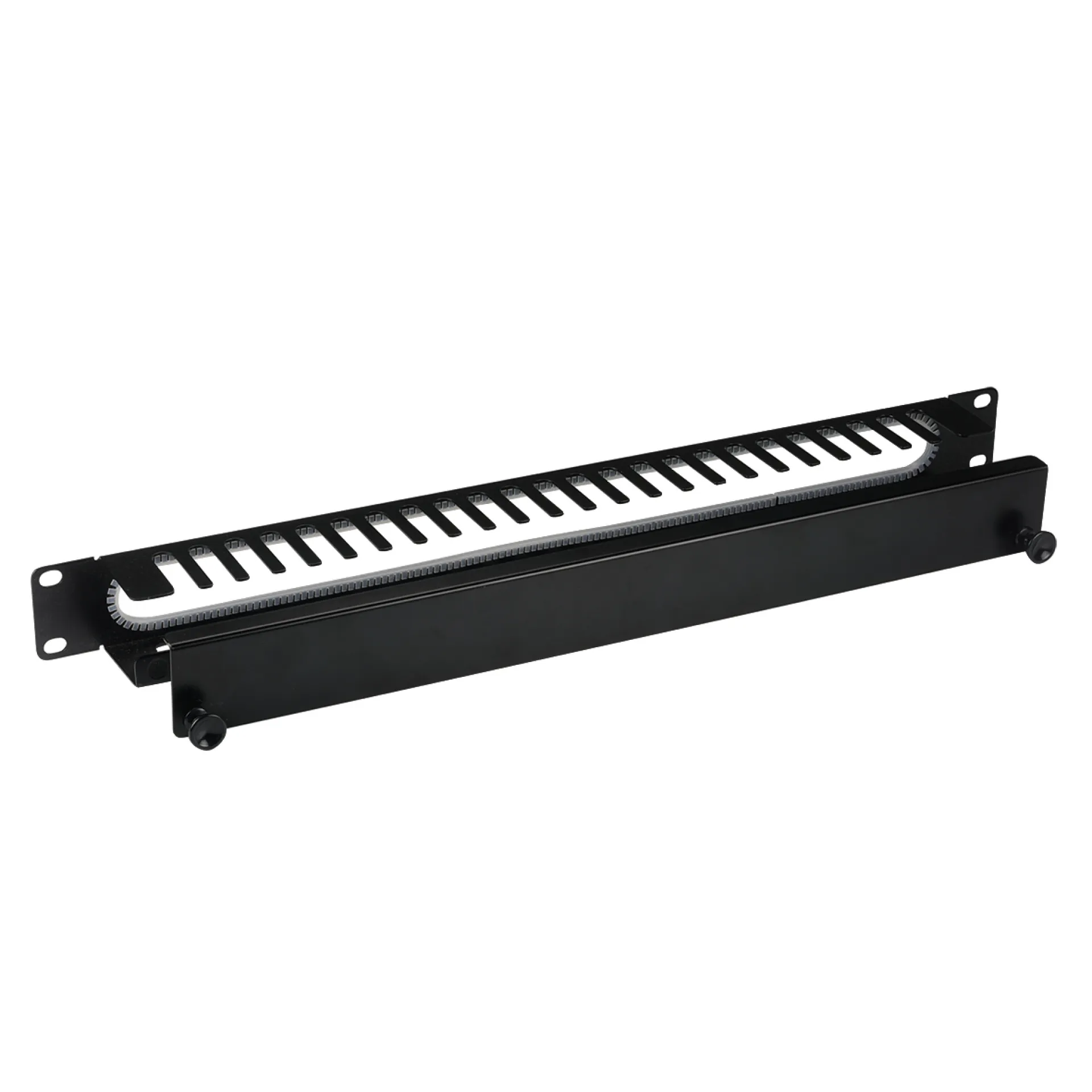 19" 1HE Kabelführungspanel mit Abdeckung, RAL7035 – Bild 5