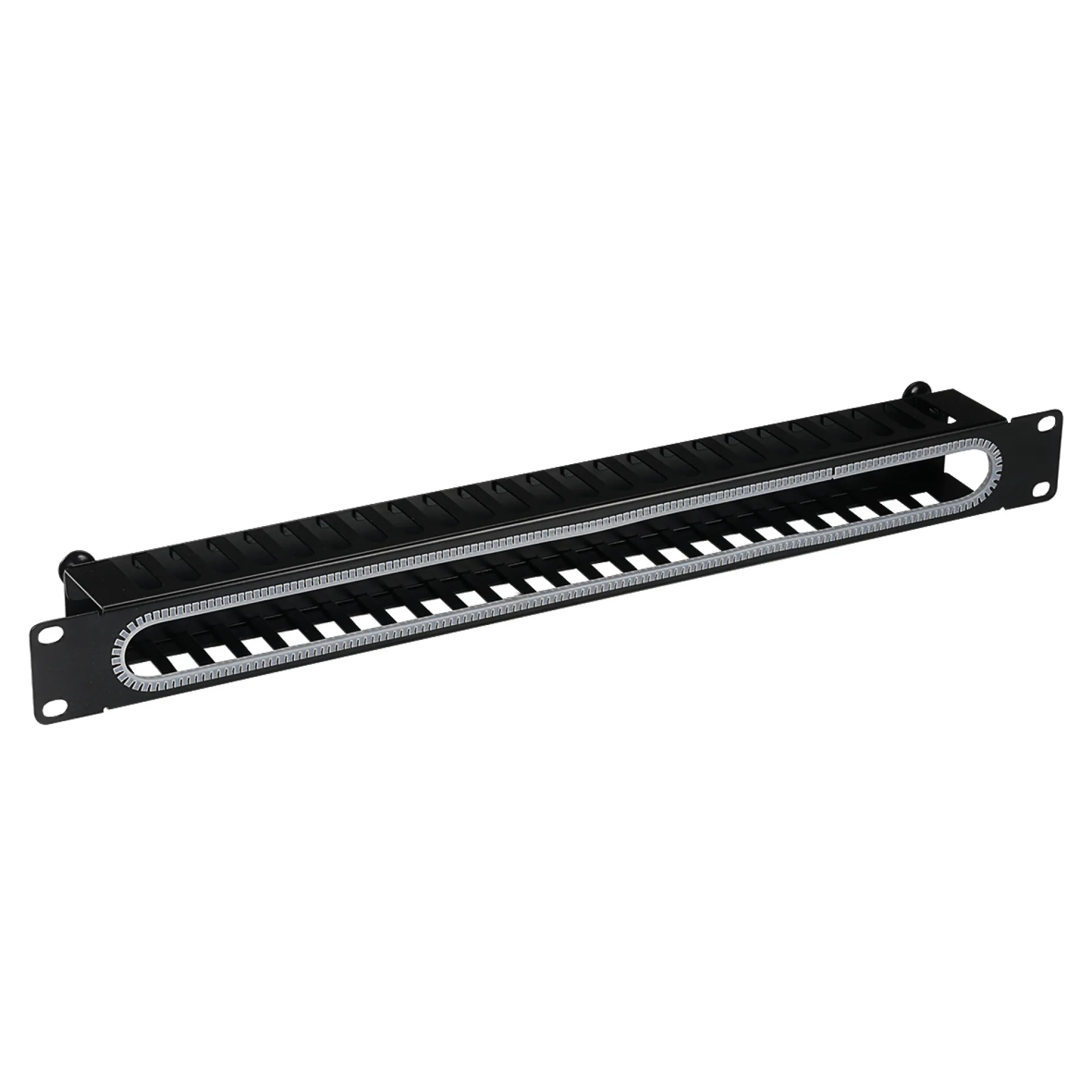 19" 1HE Kabelführungspanel mit Abdeckung, RAL7035 – Bild 6