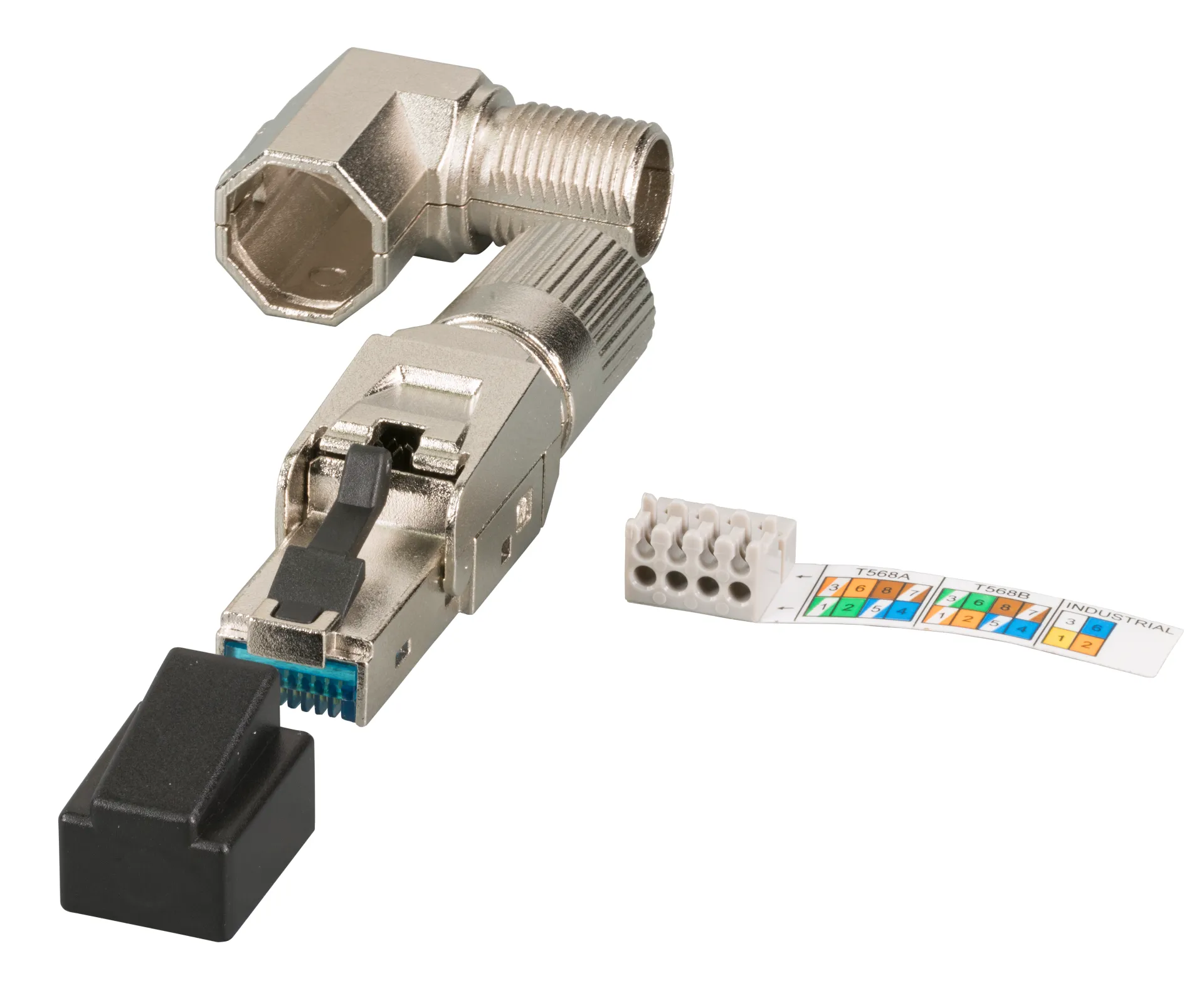 RJ45 Premium Stecker STP, Cat.6A/ClassEA feldkonfektionierbar, vollmetall – Bild 2