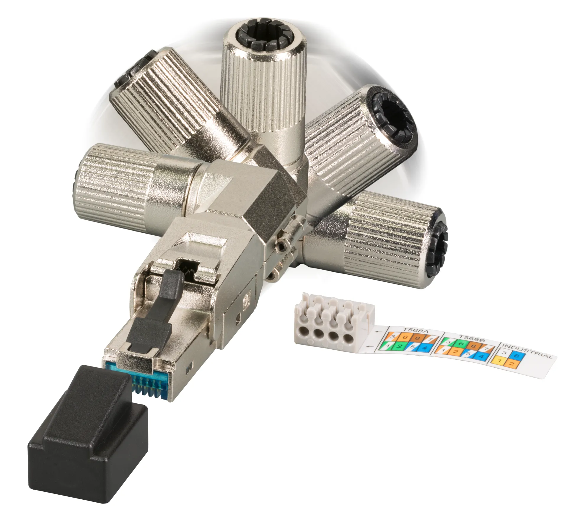 RJ45 Premium Stecker STP, Cat.6A/ClassEA feldkonfektionierbar, vollmetall – Bild 4