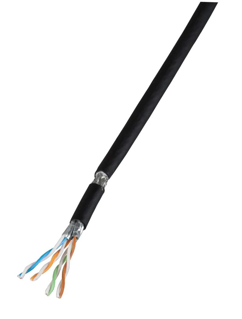 PATCH PRO FLEX CAT 7 Kabel, PUR/Gummi, schwarz RAL9005, UV best.,