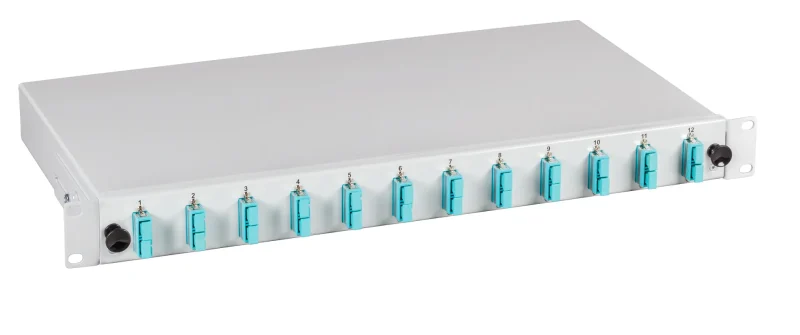 Spleißbox SC 50/125µ OM2 nicht ausziehbar 12 Pigtails/6 Kuppl.