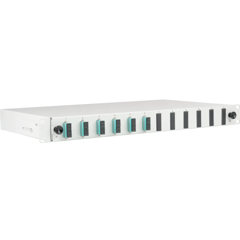 Spleißbox SC 50/125µ OM3 ausziehbar, 12 Pigtails / 6 Kupplungen