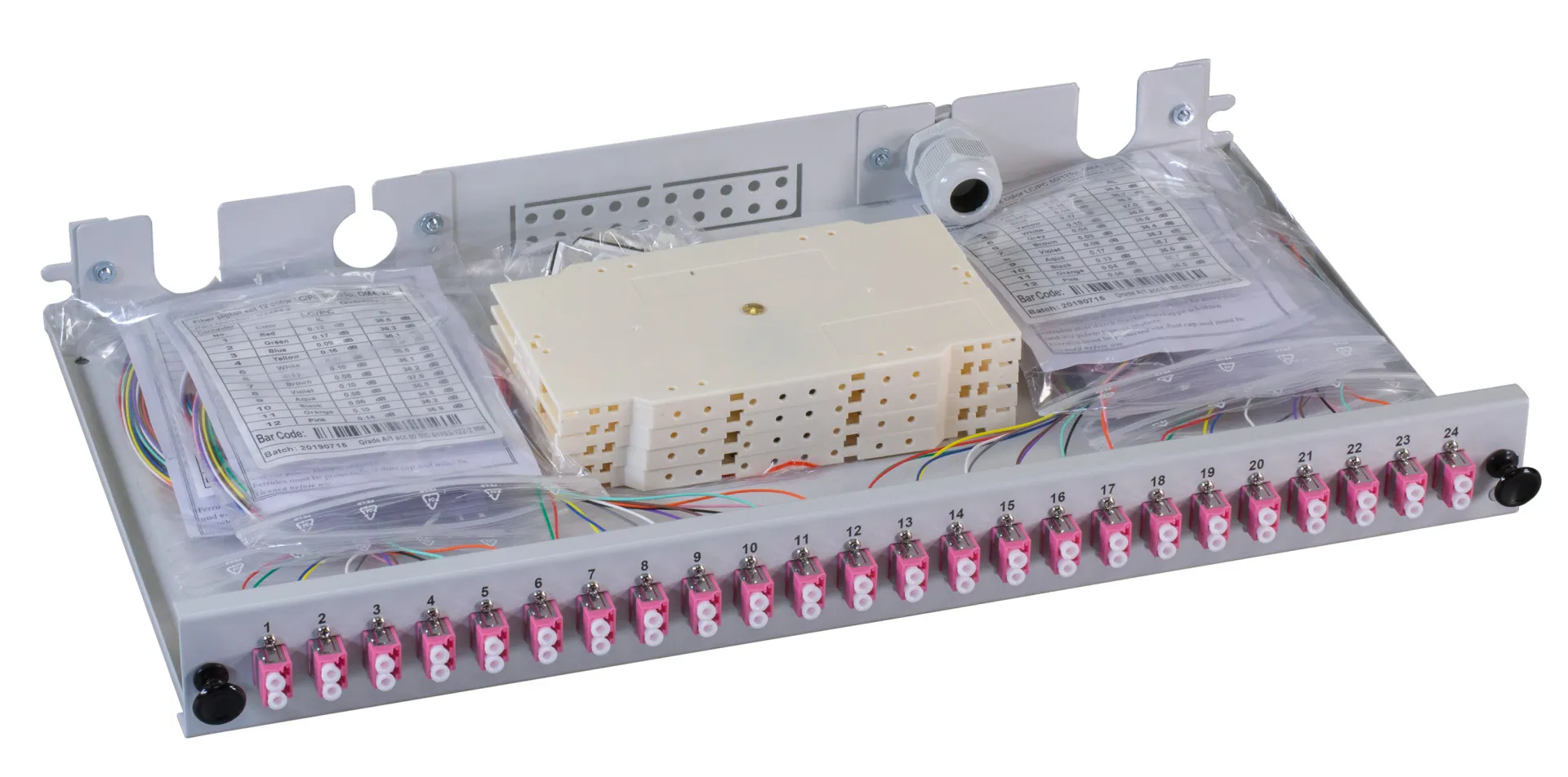 Spleißbox LC 50/125µ OM4 ausziehbar 24 Pigtails/12 Kuppl. – Bild 3
