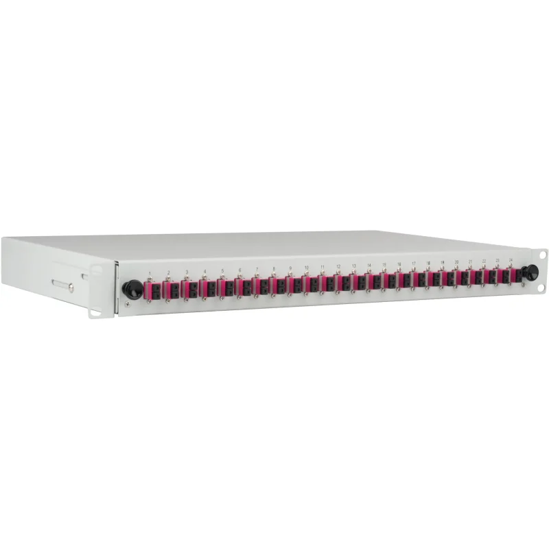 Spleißbox LC 50/125µ OM4 ausziehbar, 48 Pigtails / 24 Kupplungen