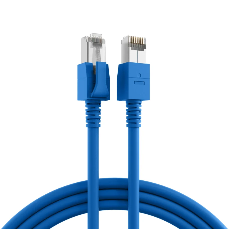 RJ45 Patchkabel Cat.6A S/FTP FRNC VC LED blau 2m