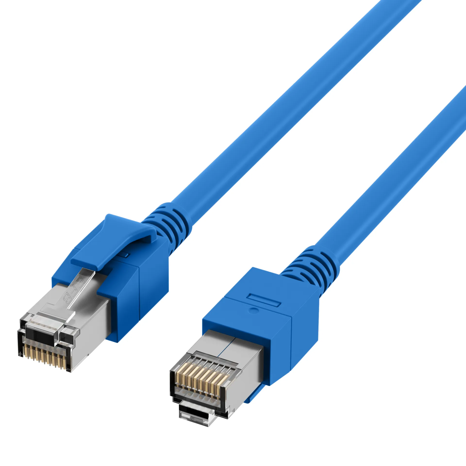 RJ45 Patchkabel Cat.6A S/FTP FRNC VC LED blau 3m – Bild 3