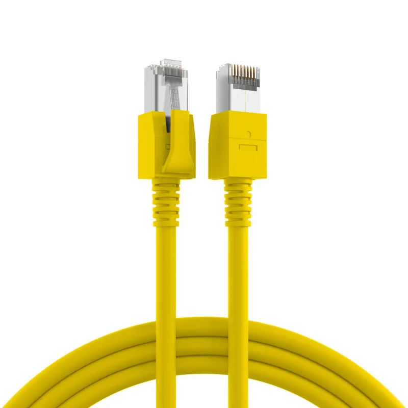 RJ45 Patchkabel Cat.6A S/FTP FRNC VC LED gelb 20m