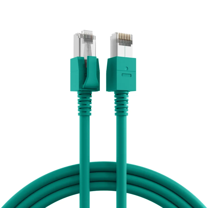 RJ45 Patchkabel Cat.6A S/FTP FRNC VC LED grün 3m