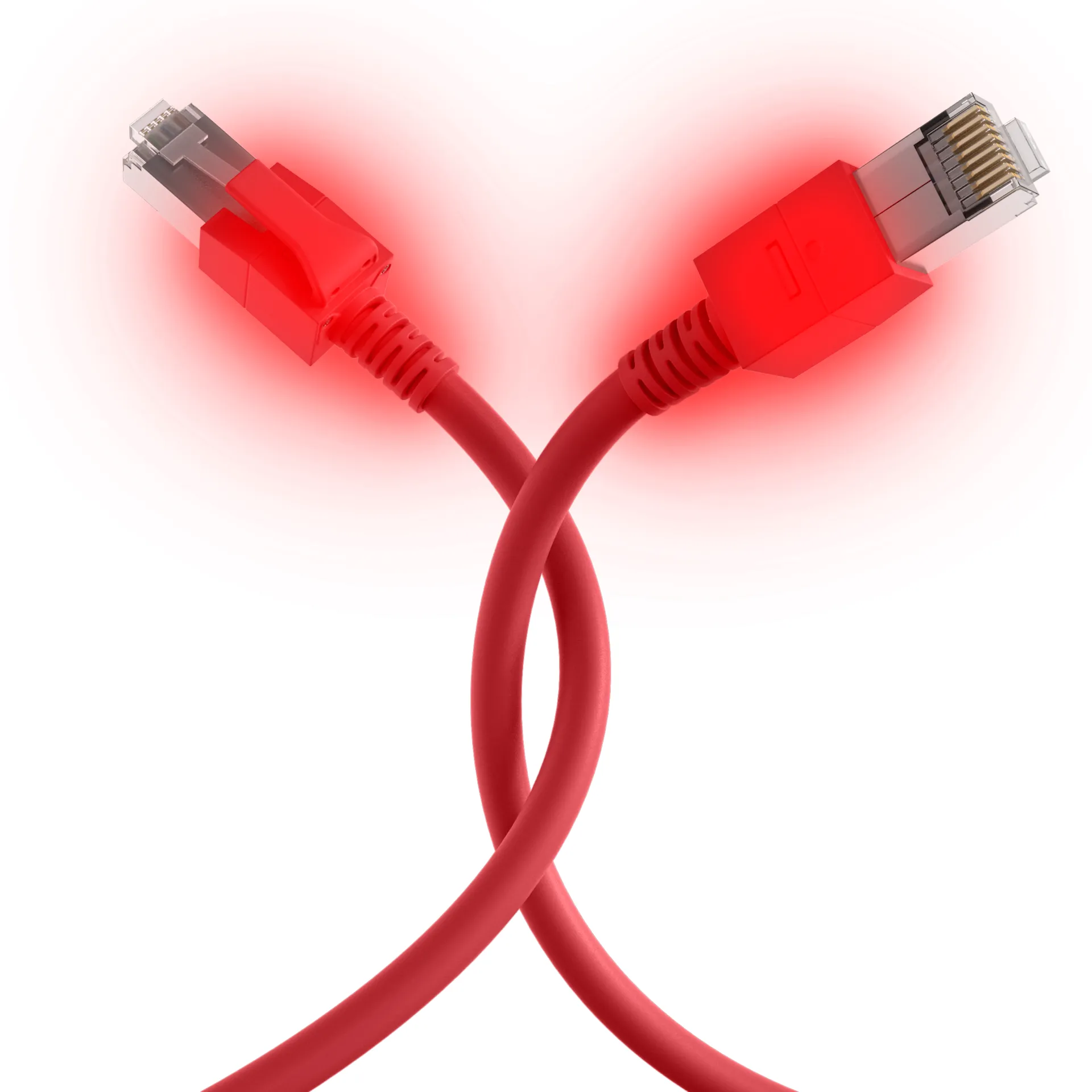 RJ45 Patchkabel Cat.6A S/FTP FRNC VC LED rot 2m – Bild 10