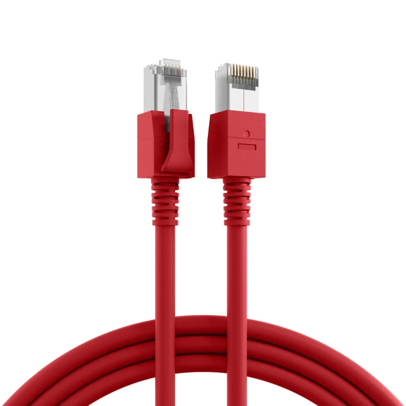 RJ45 Patchkabel Cat.6A S/FTP FRNC VC LED rot 2m