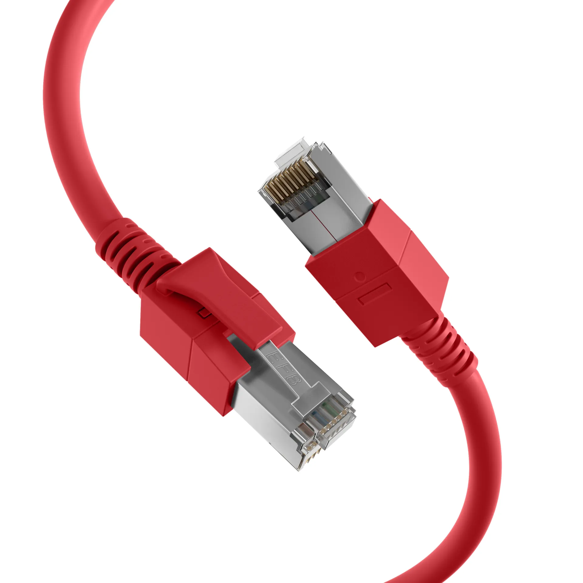 RJ45 Patchkabel Cat.6A S/FTP FRNC VC LED rot 2m – Bild 2