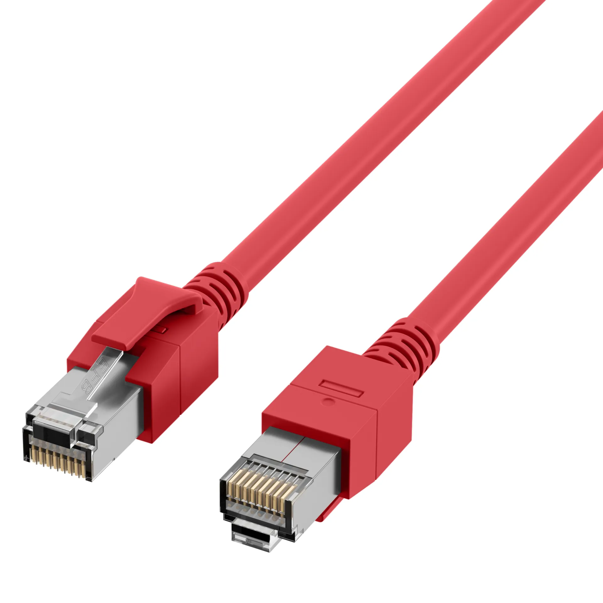 RJ45 Patchkabel Cat.6A S/FTP FRNC VC LED rot 2m – Bild 3