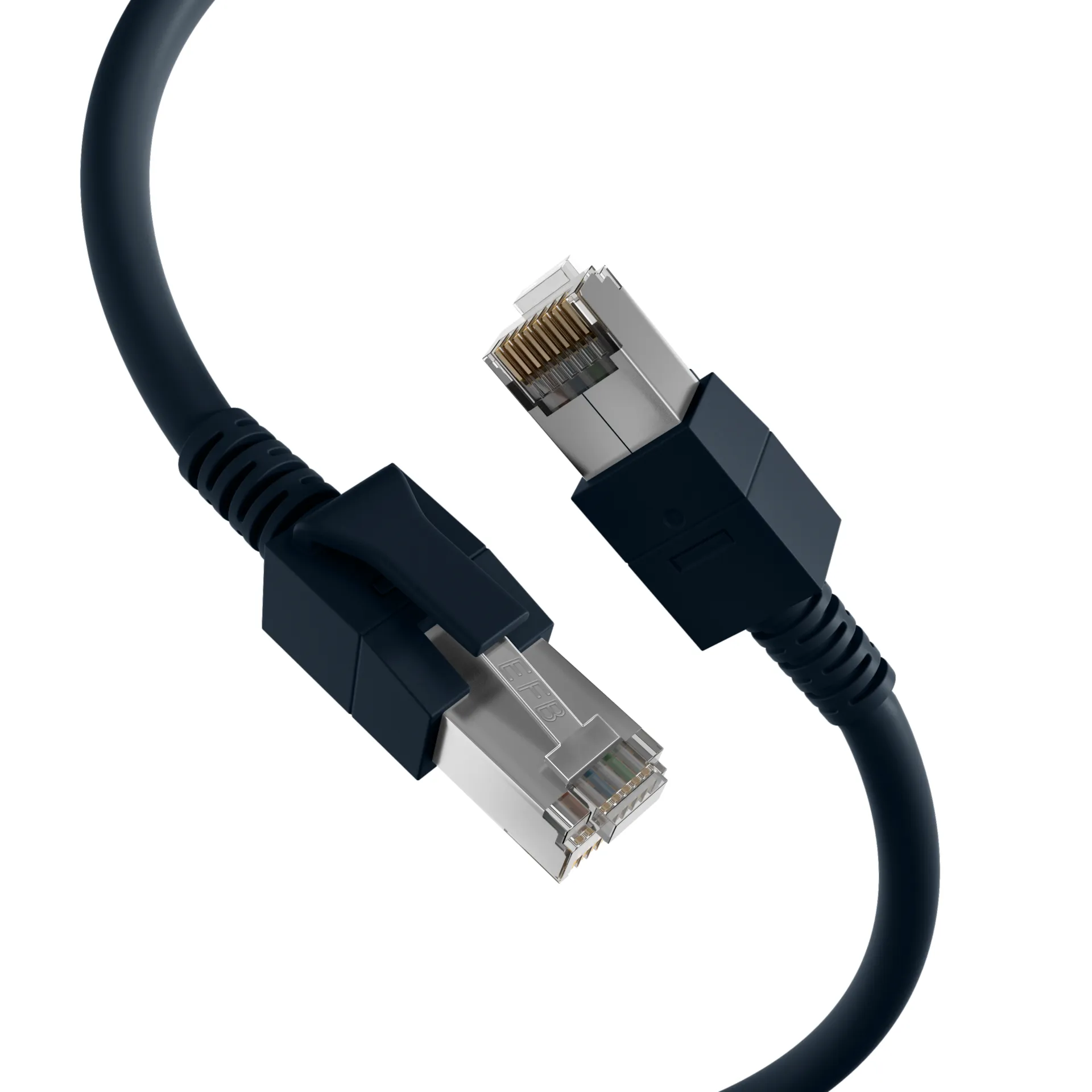 RJ45 Patchkabel Cat.6A S/FTP FRNC VC LED schwarz 2m – Bild 2
