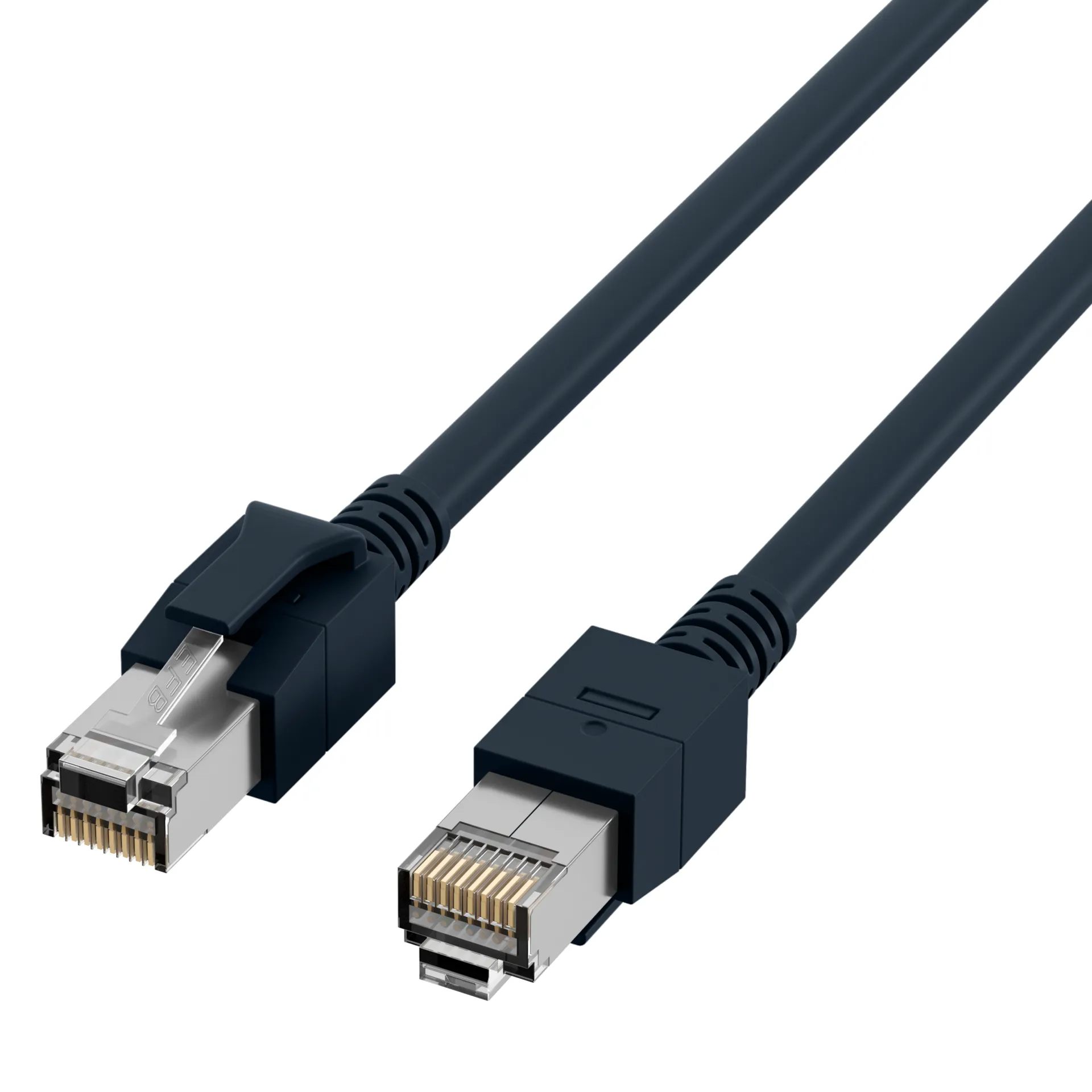 RJ45 Patchkabel Cat.6A S/FTP FRNC VC LED schwarz 2m – Bild 3