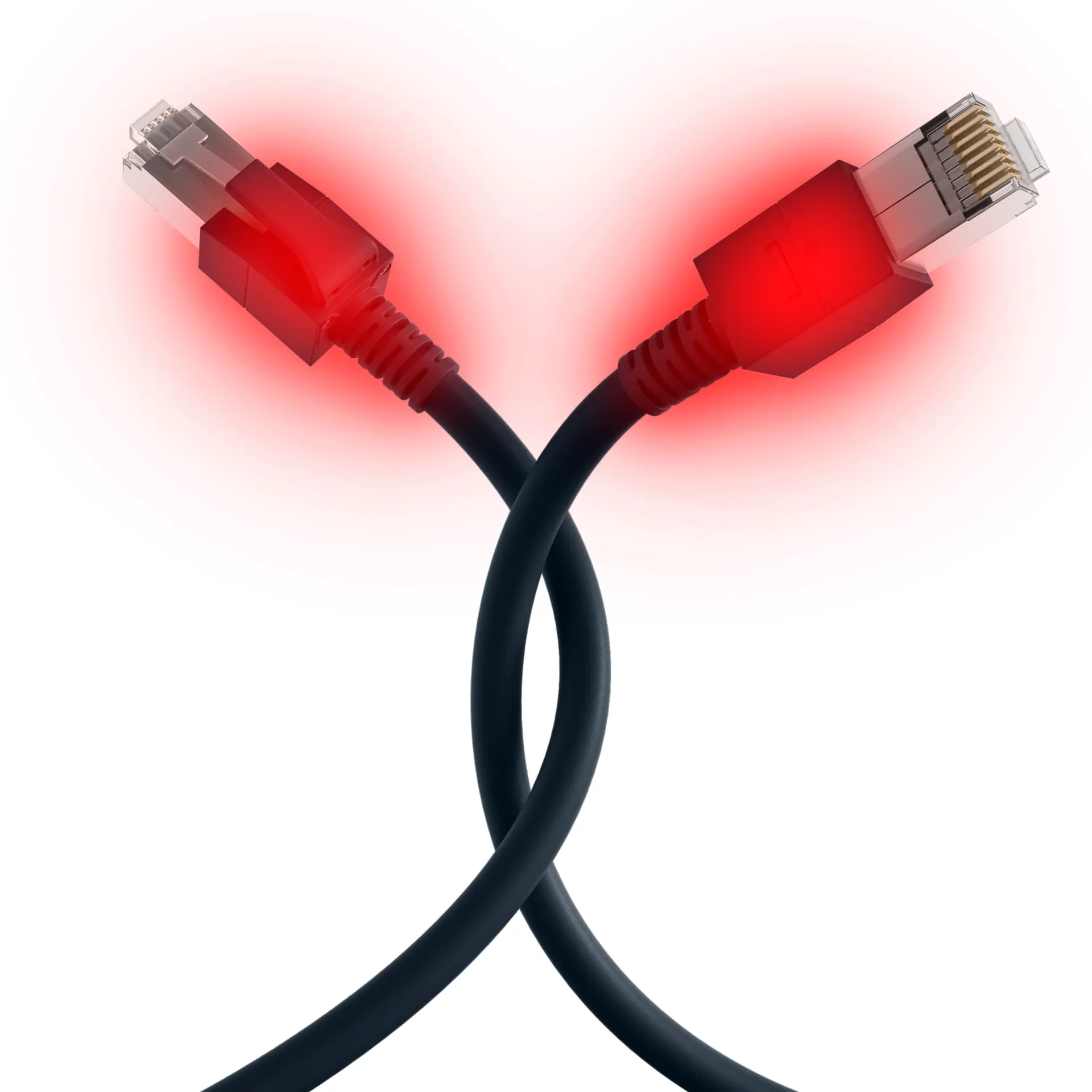 RJ45 Patchkabel Cat.6A S/FTP FRNC VC LED schwarz 2m – Bild 4