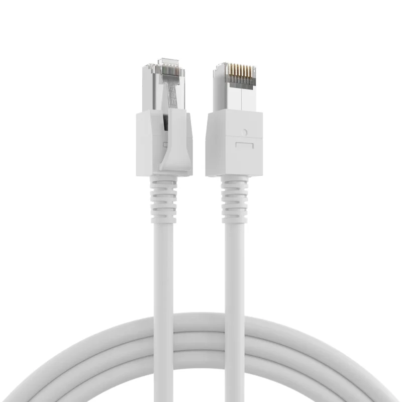 RJ45 Patchkabel Cat.6A S/FTP FRNC VC LED weiß 2m