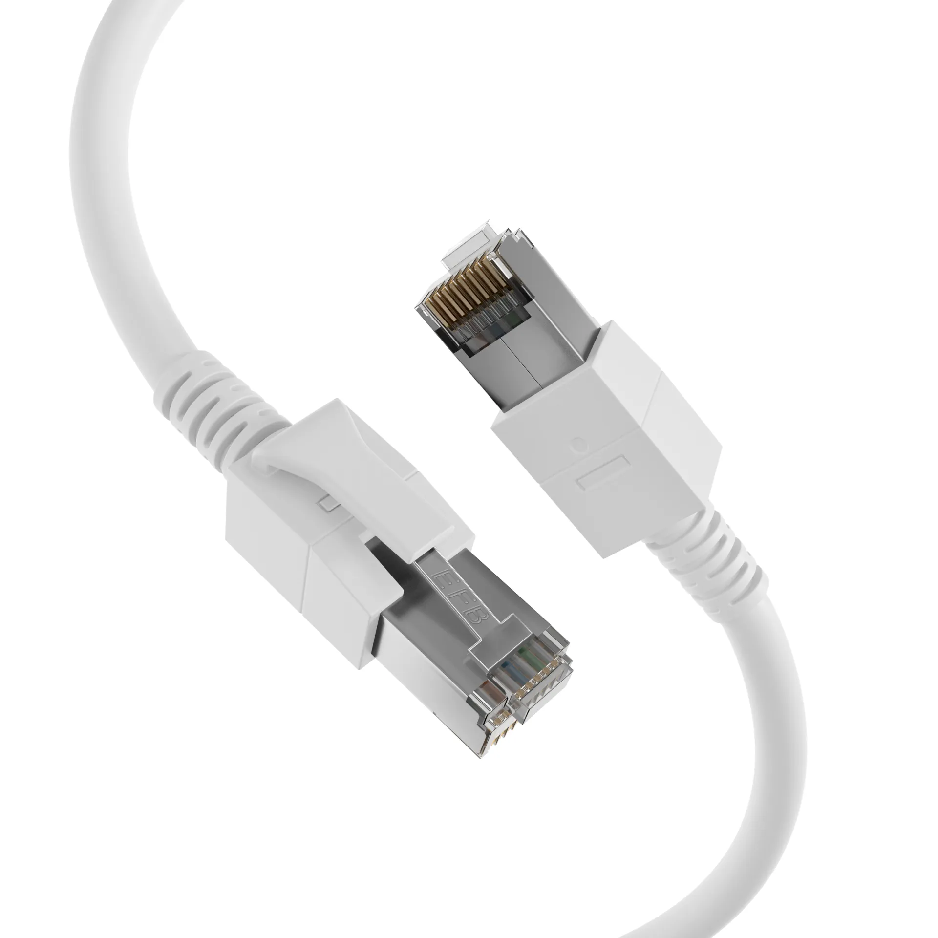 RJ45 Patchkabel Cat.6A S/FTP FRNC VC LED weiß 5m – Bild 2