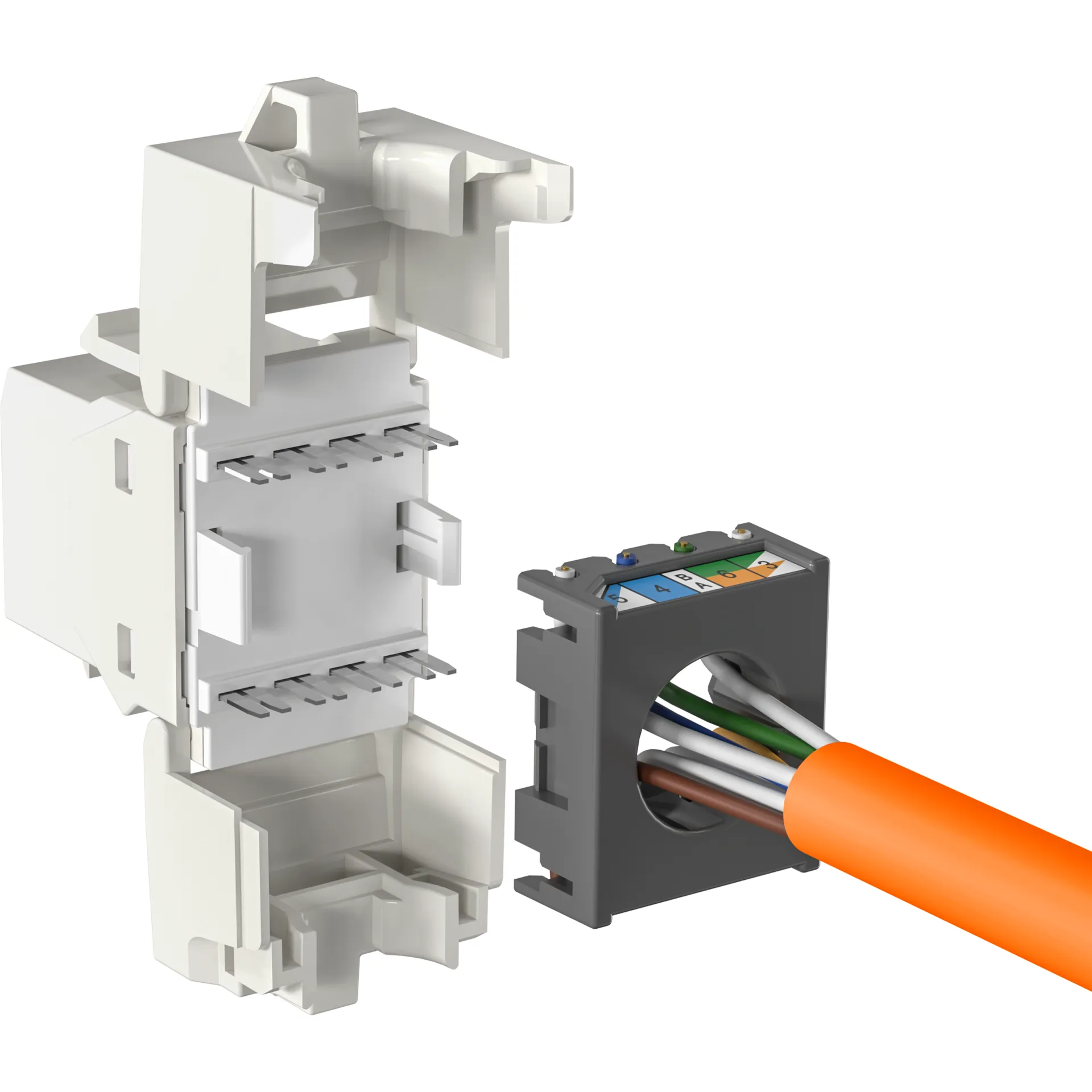 RJ45 Keystone UTP, Cat.6, 250MHz, Komponenten zertifiziert, weiß – Bild 4