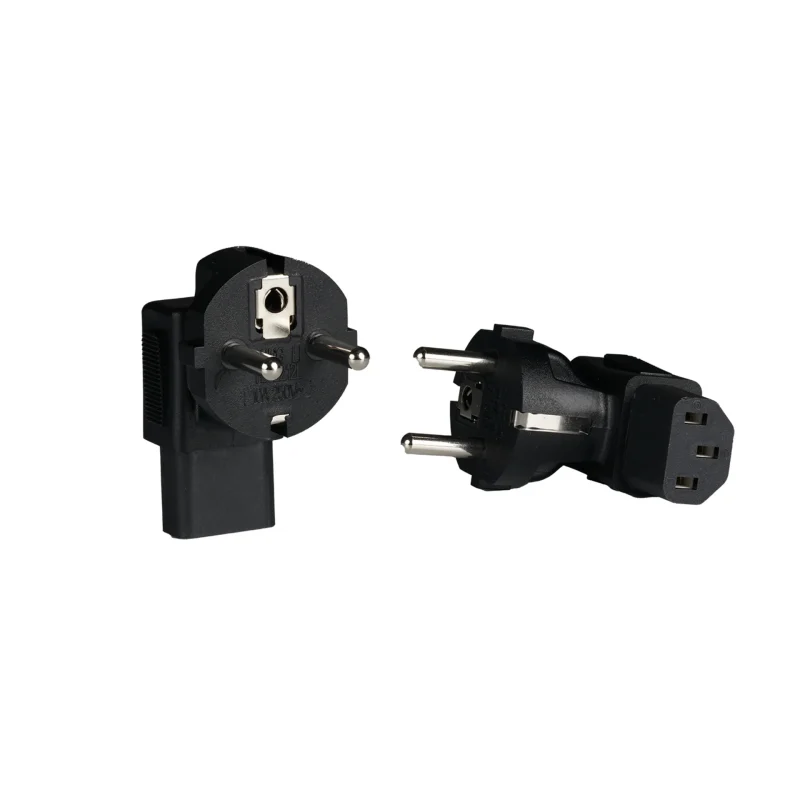 Netzadapter CEE7/7 auf IEC C13 90°, Schutzkontaktstecker – Kaltgerätebuchse