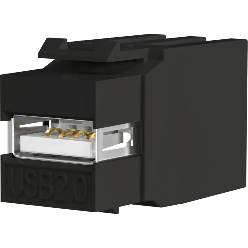 Keystone Einbauadapter USB2.0 A – A, schwarz
