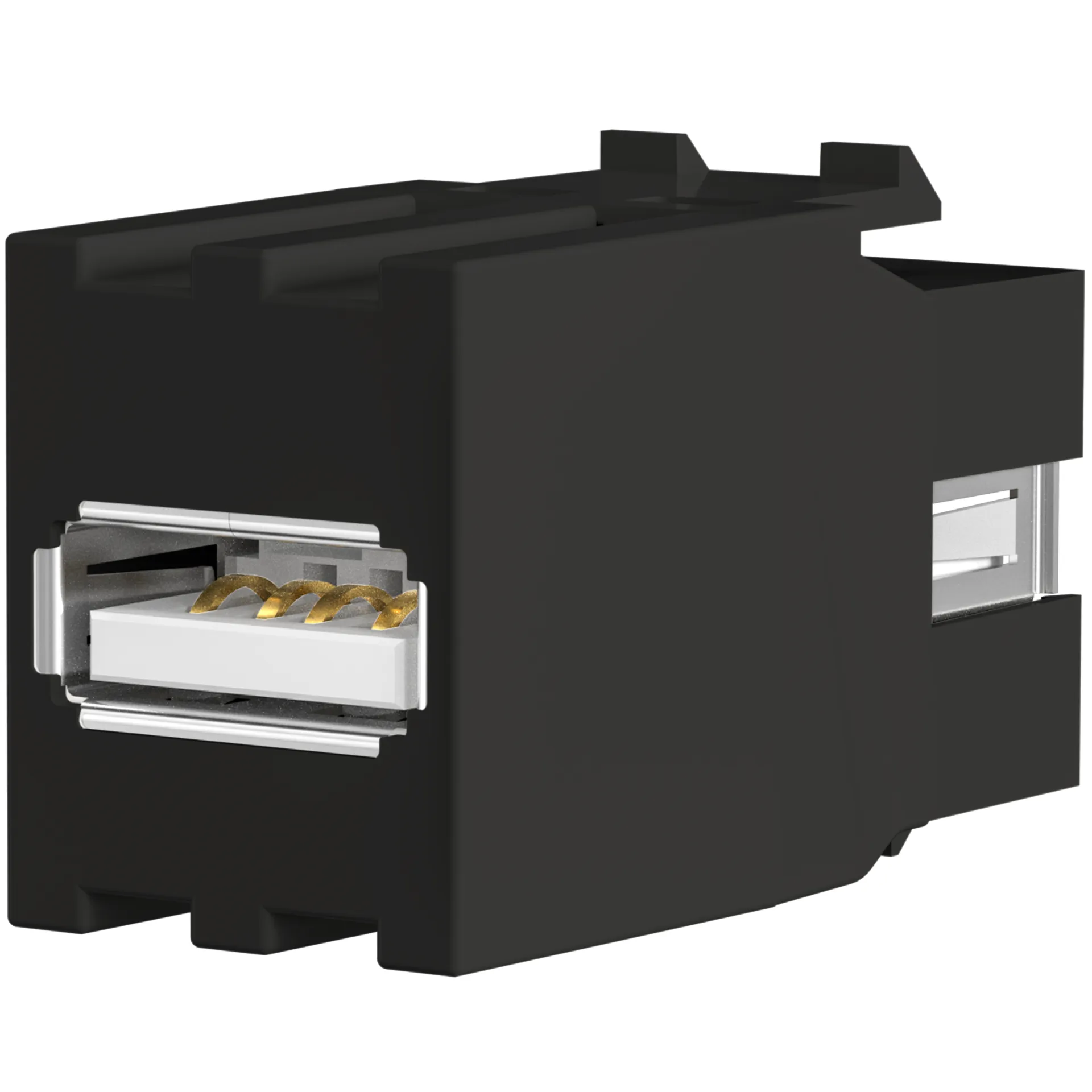 Keystone Einbauadapter USB2.0 A - A, schwarz – Bild 2