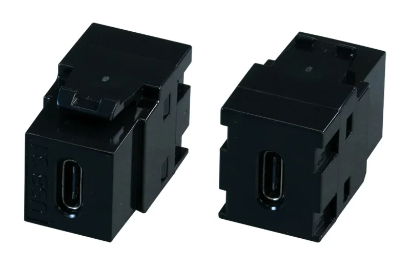 Keystone Einbauadapter USB3.2 weiß, Typ-C-Buchse/C-Buchse 10Gbit/s, 60W