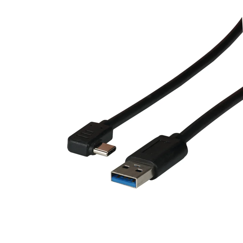 USB 3.2 Gen1 5Gbit 3A Kabel, Typ-A ,Stecker – Typ-C Stecker 90°, 0,5 m