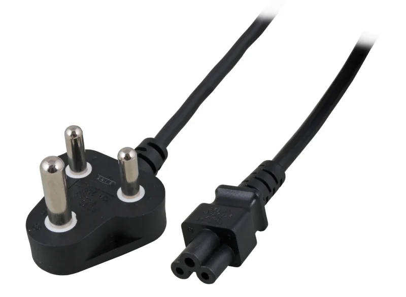 Netzleitung Südafrika – C5 180°, schwarz, 1,8m, 3 x 0,75 mm²