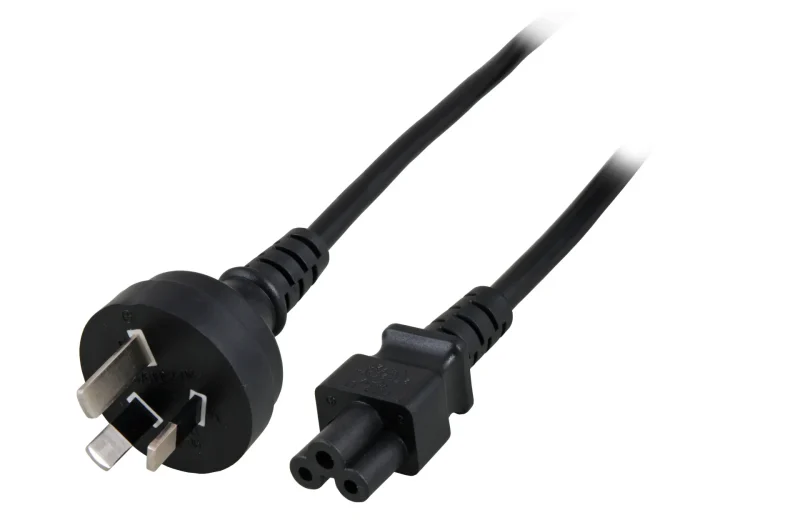 Netzleitung Australien AS3112 – C5 180°, schwarz, 1,8 m, 3 x 0,75mm²