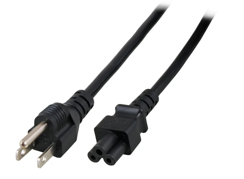 Netzleitung Japan Typ B – C5 180°, schwarz, 1,8m, VCTF 3 x 0,75 mm²