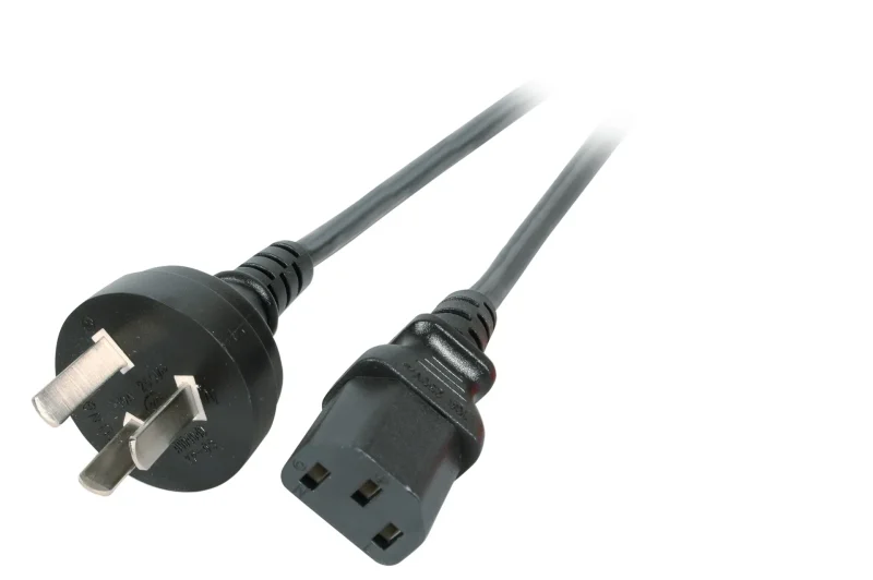 Netzleitung China – C13 180°, schwarz, 1,8 m, 3 x 0,75 mm²