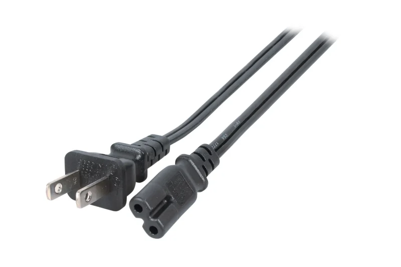 Netzleitung USA/NEMA 1-15P – C7 180° (Euro 8), schwarz, 1,8 m , SPT-2 AWG18 x