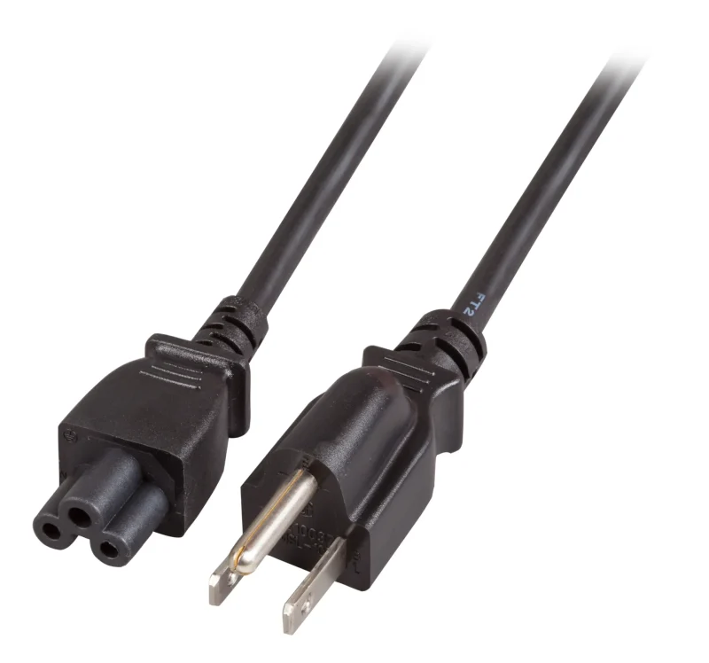 Netzleitung USA/NEMA 5-15P – C5 180°, schwarz, 1,8 m, SVT AWG18 x 3C