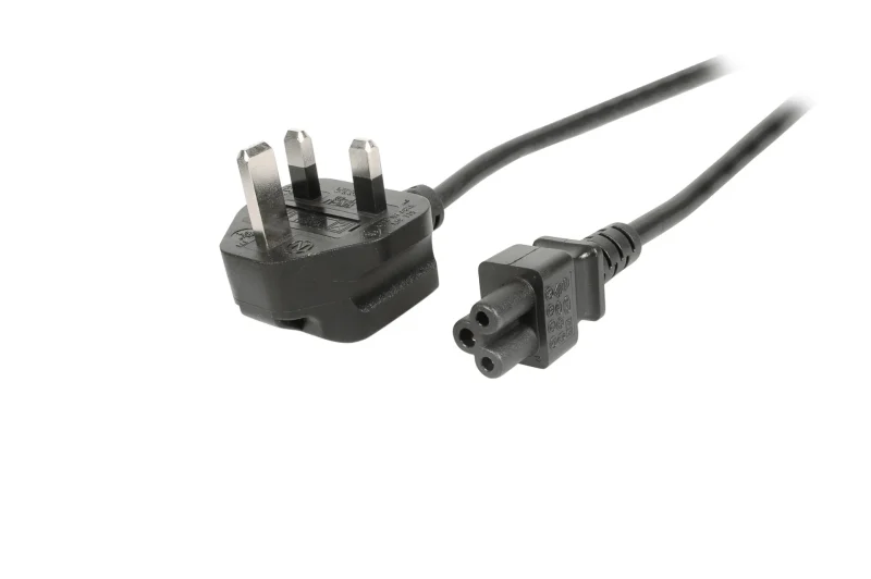Netzleitung UK BS1363A – C5 180°, schwarz, 1,8 m, 3 x 0,75 mm²