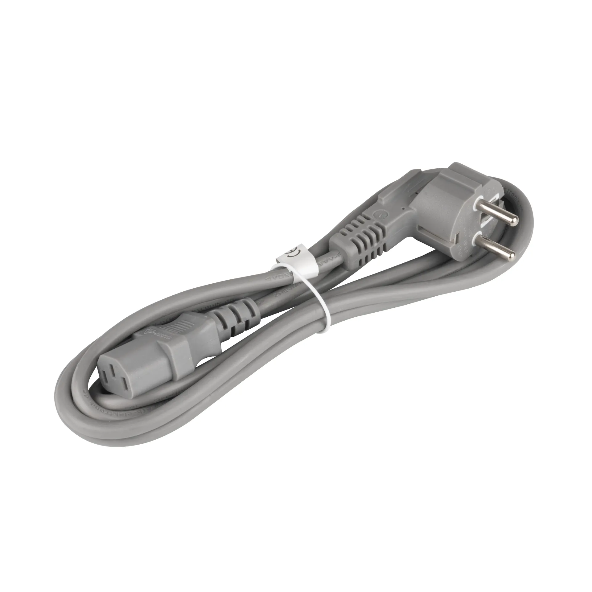 Netzleitung Schutzkontakt 90° - C13 180°, grau, 5,0 m, 3 x 1,00 mm² – Bild 2