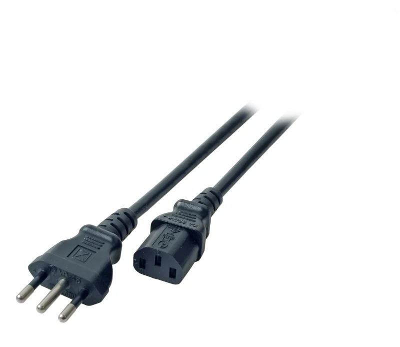 Netzleitung Italien Typ L – C13 180°, schwarz, 1,8 m, 3 x 0,75 mm²