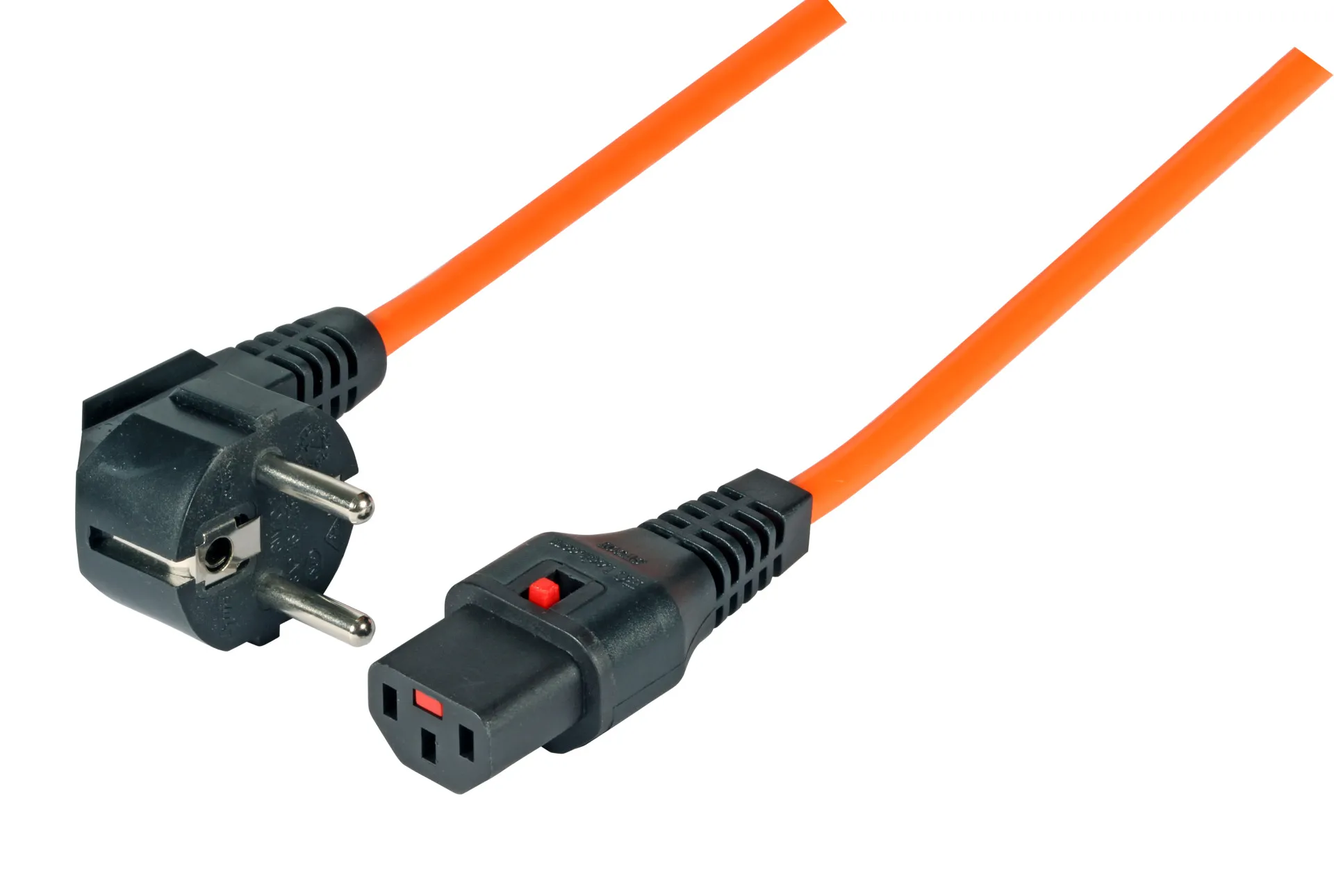 Netzleitung CEE7/7 gewinkelt 90° - C13 180° IEC Lock, schwarz, 2,0 m – Bild 3
