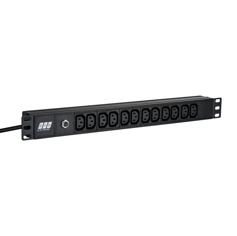 19“ 1HE Steckdosenleiste,12 x C13 ohne Schalter, Zuleitung C14