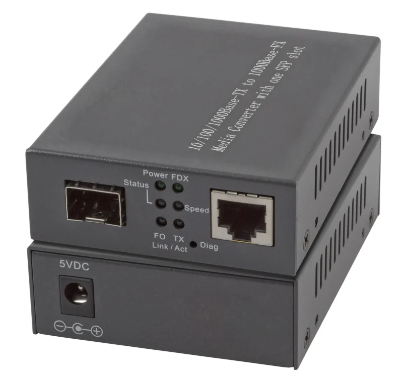 Media Konverter 1×100/1000Mbit Rj45, 1 x Gigabit SFP Port