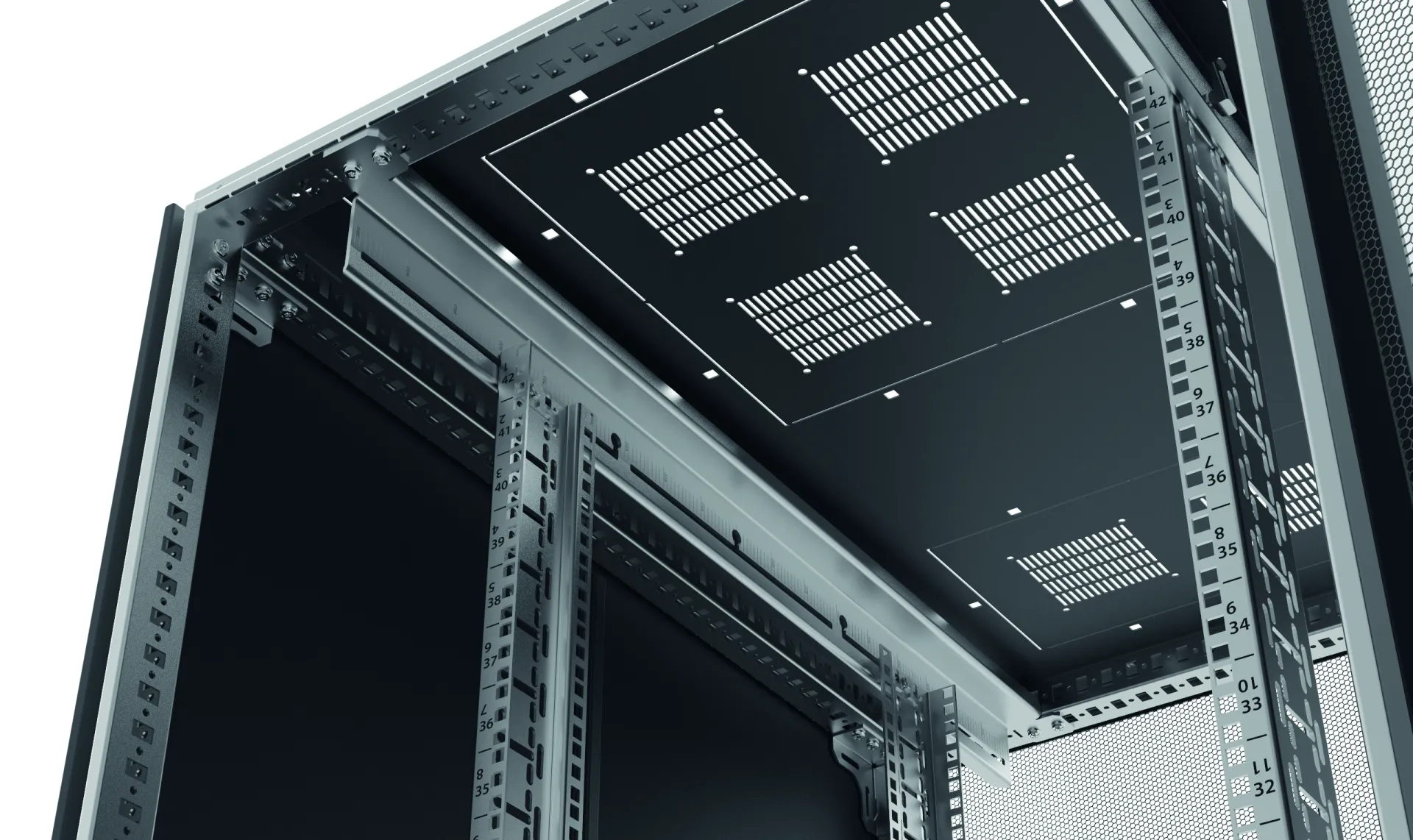 19" EFB Server 42HE, 600x1000 mm, F+R 1-teilig, RAL9005 – Bild 4