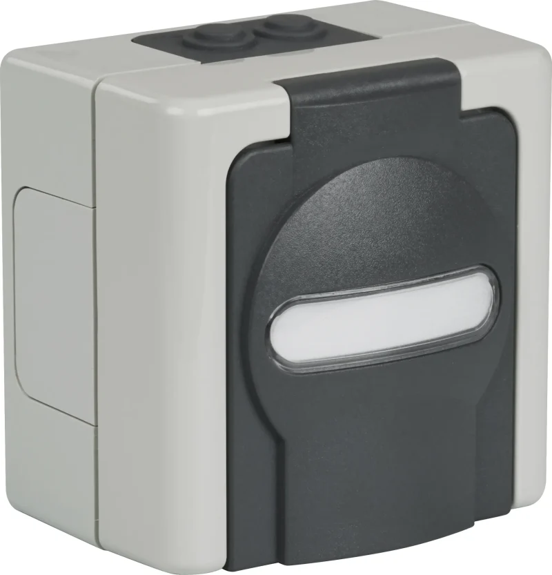 Aufputz-Feuchtraum Leergehäuse für 2 Keystone Module IP44 Farbe grau