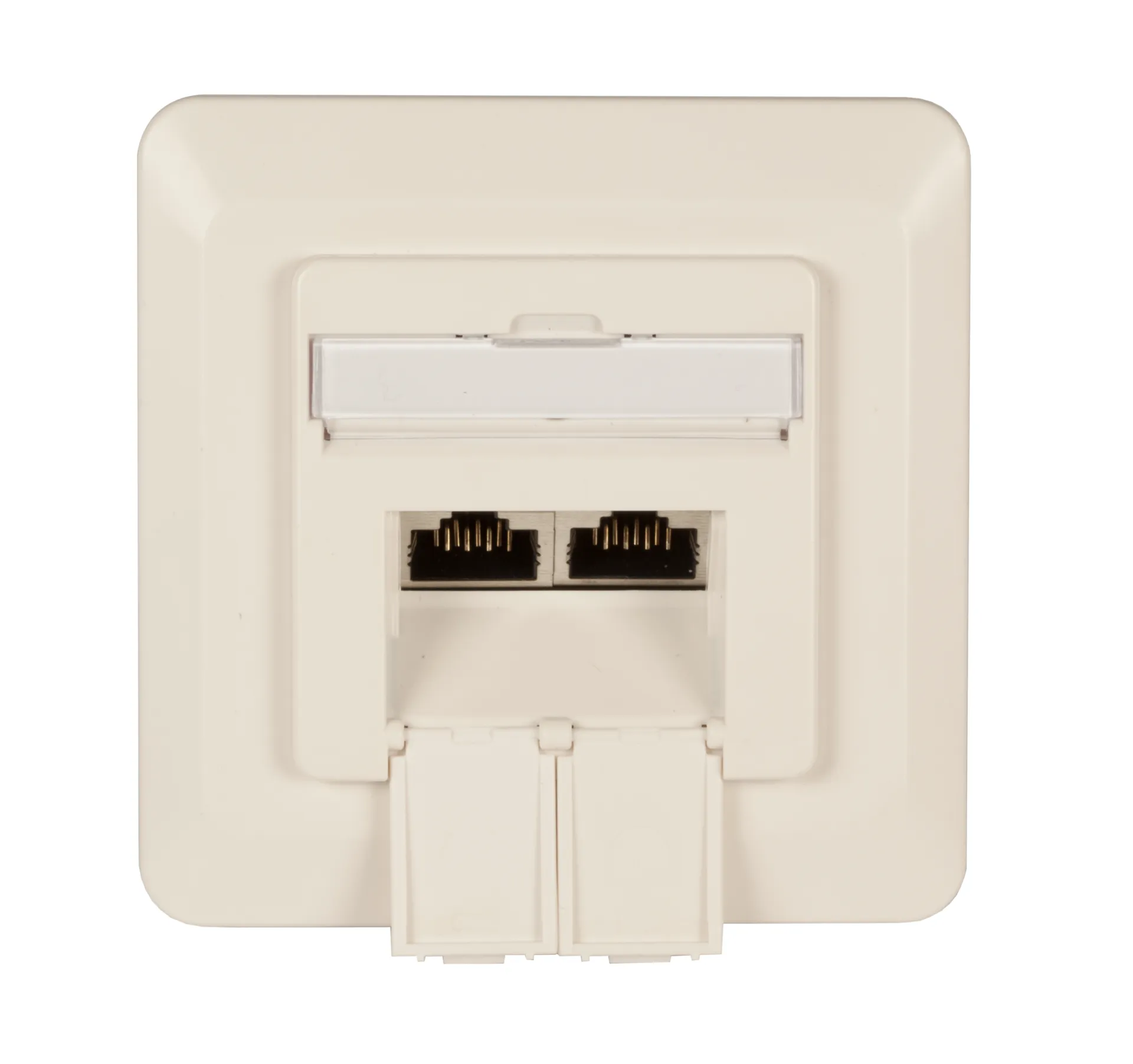 Datendose Cat.6A 500MHz oben/unten, Unterputz, 2xRJ45, RAL9010 – Bild 4