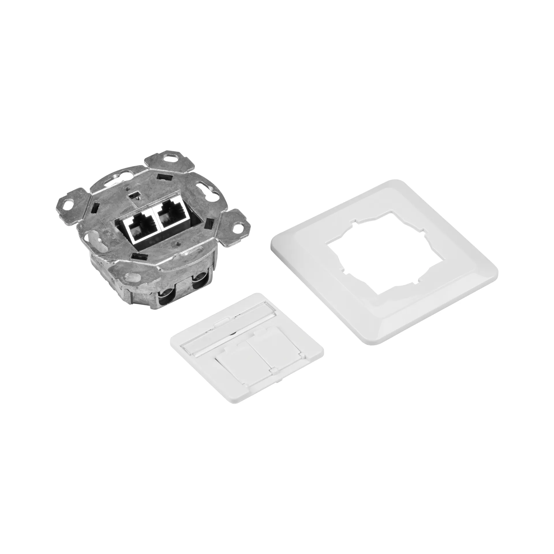 Datendose Cat.6 250MHz oben/unten, Unterputz, 2xRJ45, RAL9010 – Bild 5
