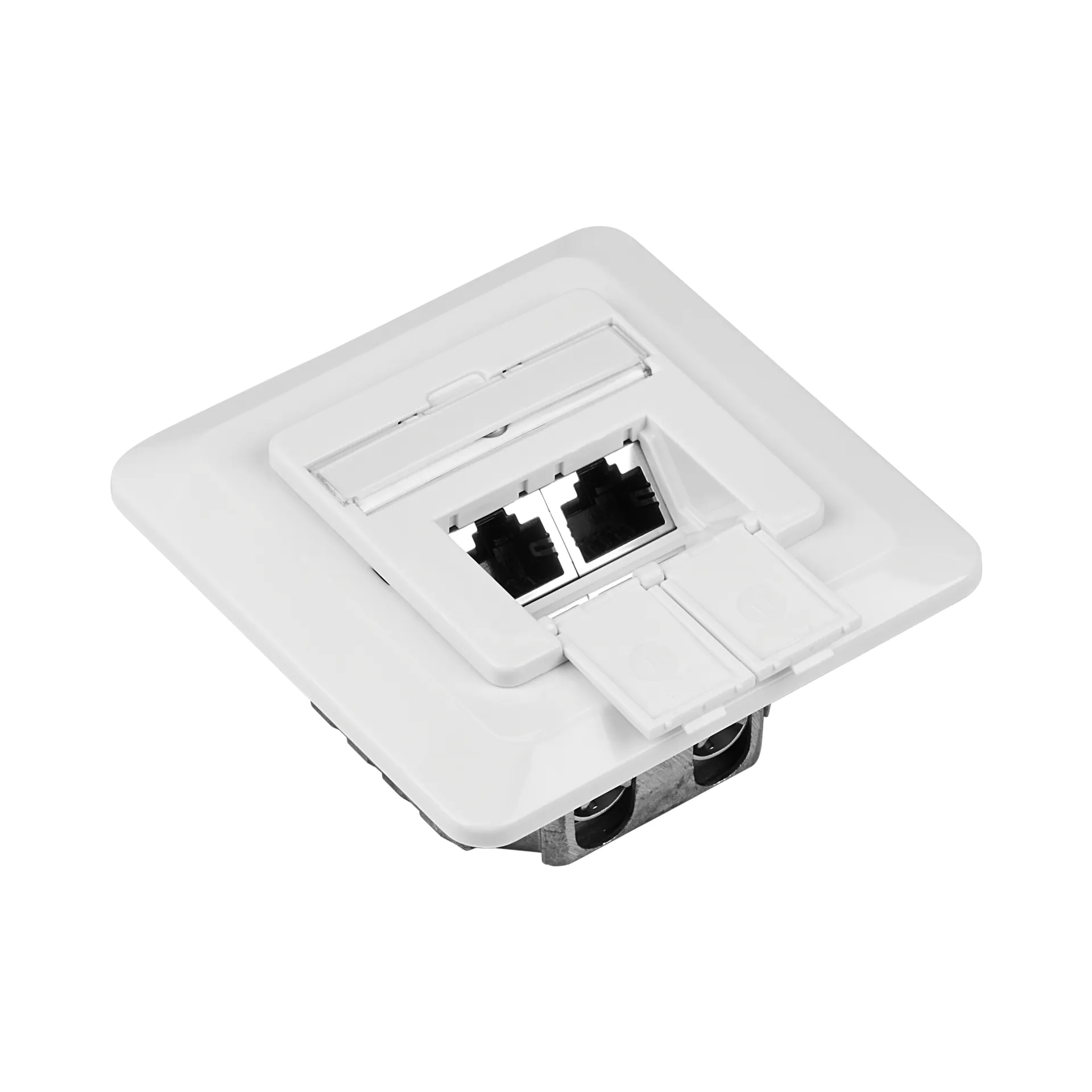 Datendose Cat.6 250MHz oben/unten, Unterputz, 2xRJ45, RAL9010 – Bild 6