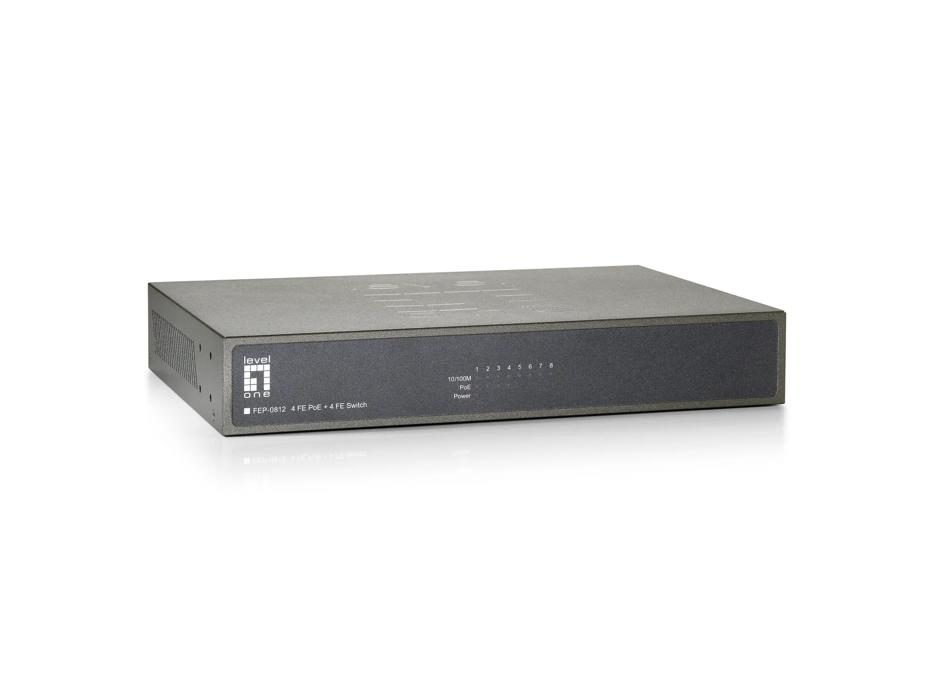 8-Port Fast Ethernet PoE+ Switch, 4x FE PoE+, + 4x FE, (65W) – Bild 2