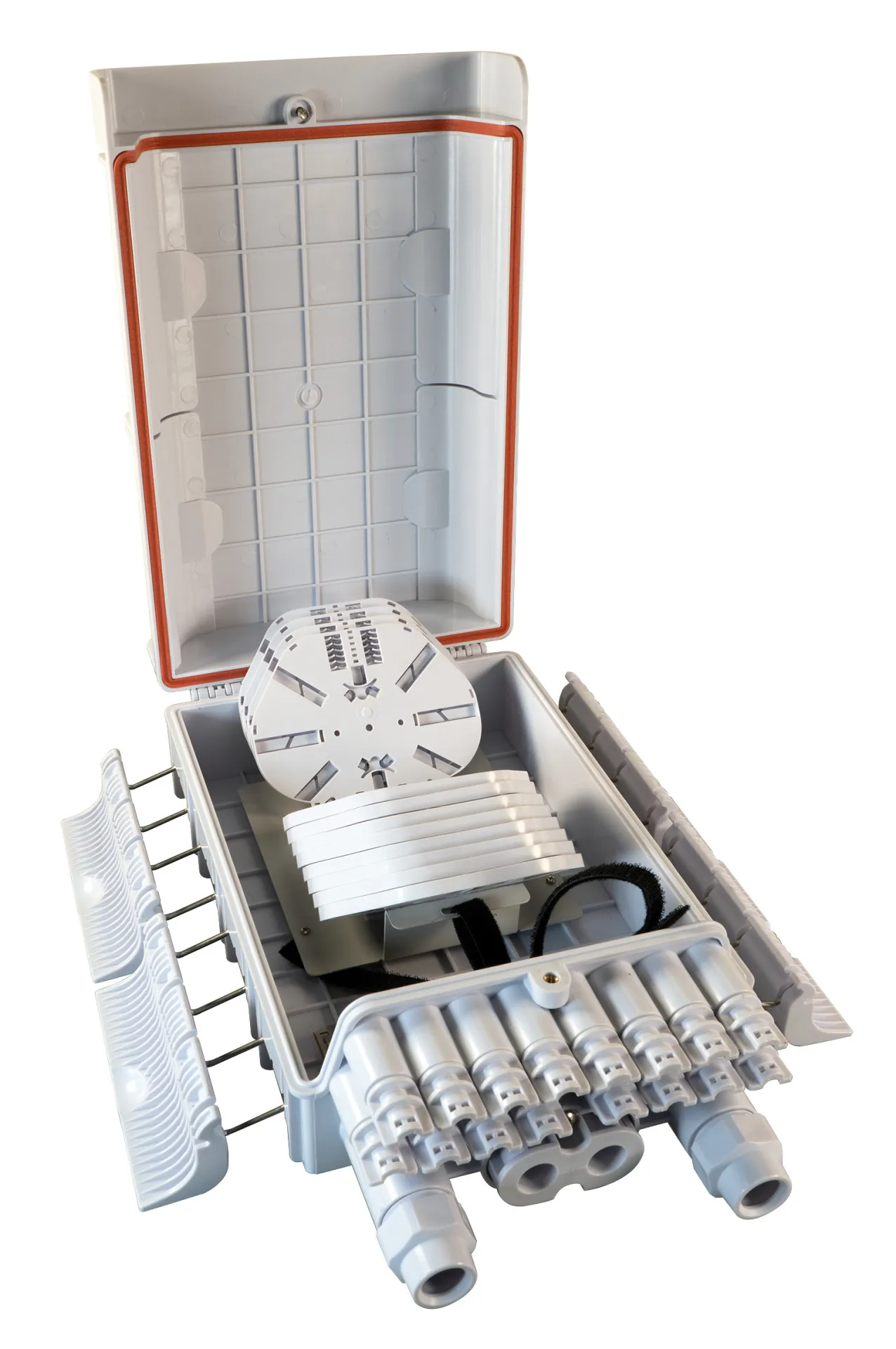 FTTH IP65 Anschlussbox für 96 Fasern und Faserüberlängenaufnahme – Bild 4