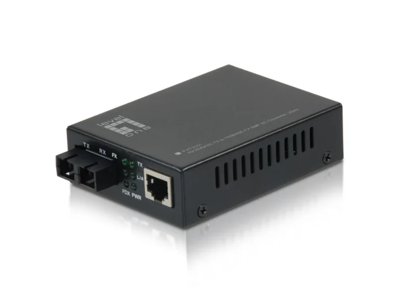 Fast-Ethernet RJ45 zu SC Mediakonverter Single-Mode Fiber 1310nm 20km