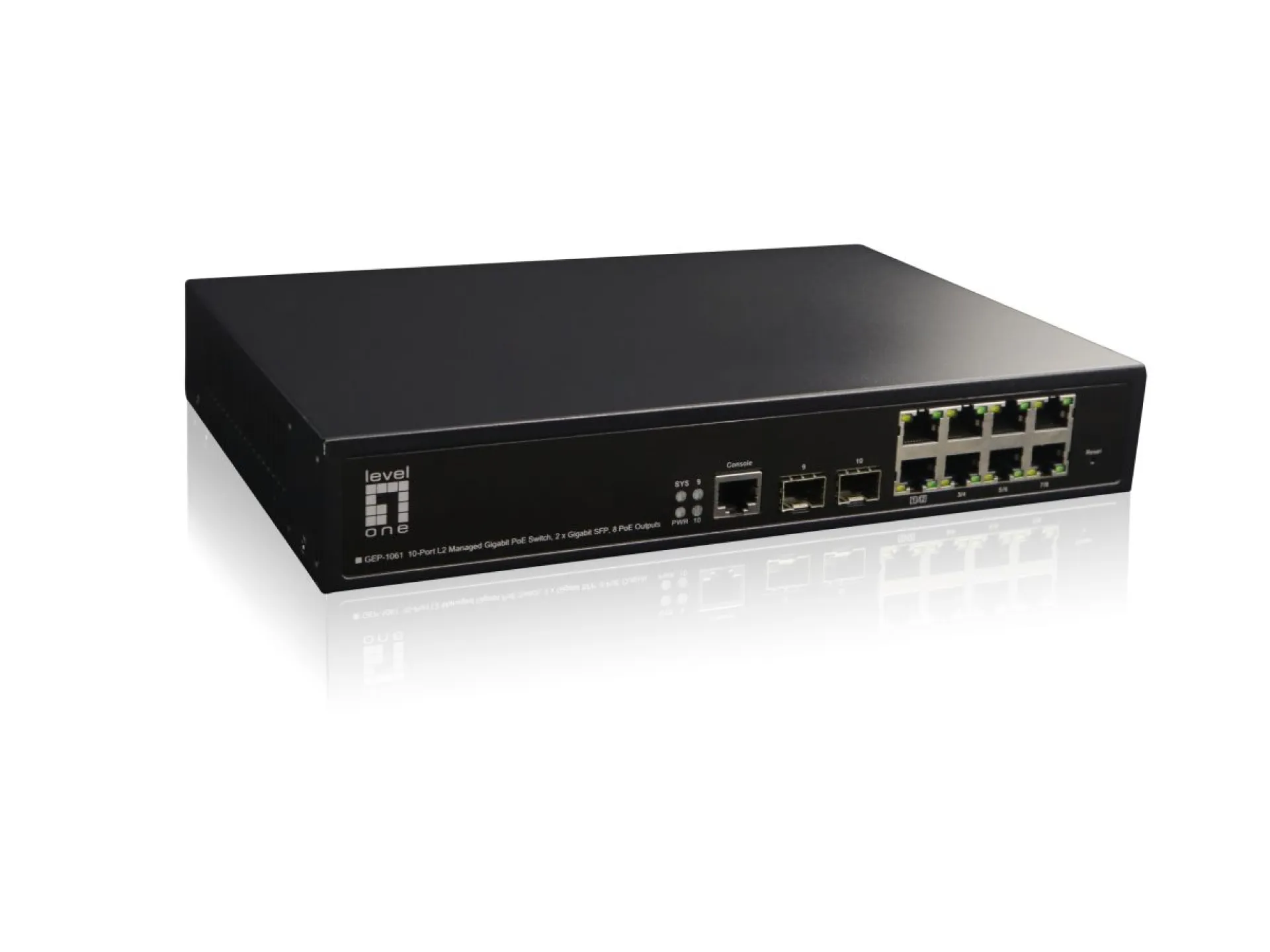 10-Port L2 Managed Gigabit PoE Switch, 2x Gigabit SFP; 8 PoE-Ausgänge, 180W – Bild 2